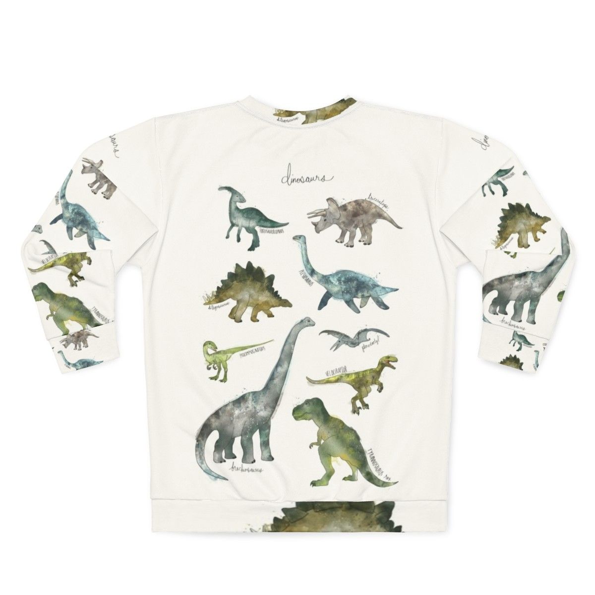 Dinosaur Sweatshirt with Prehistoric Illustrations - Back