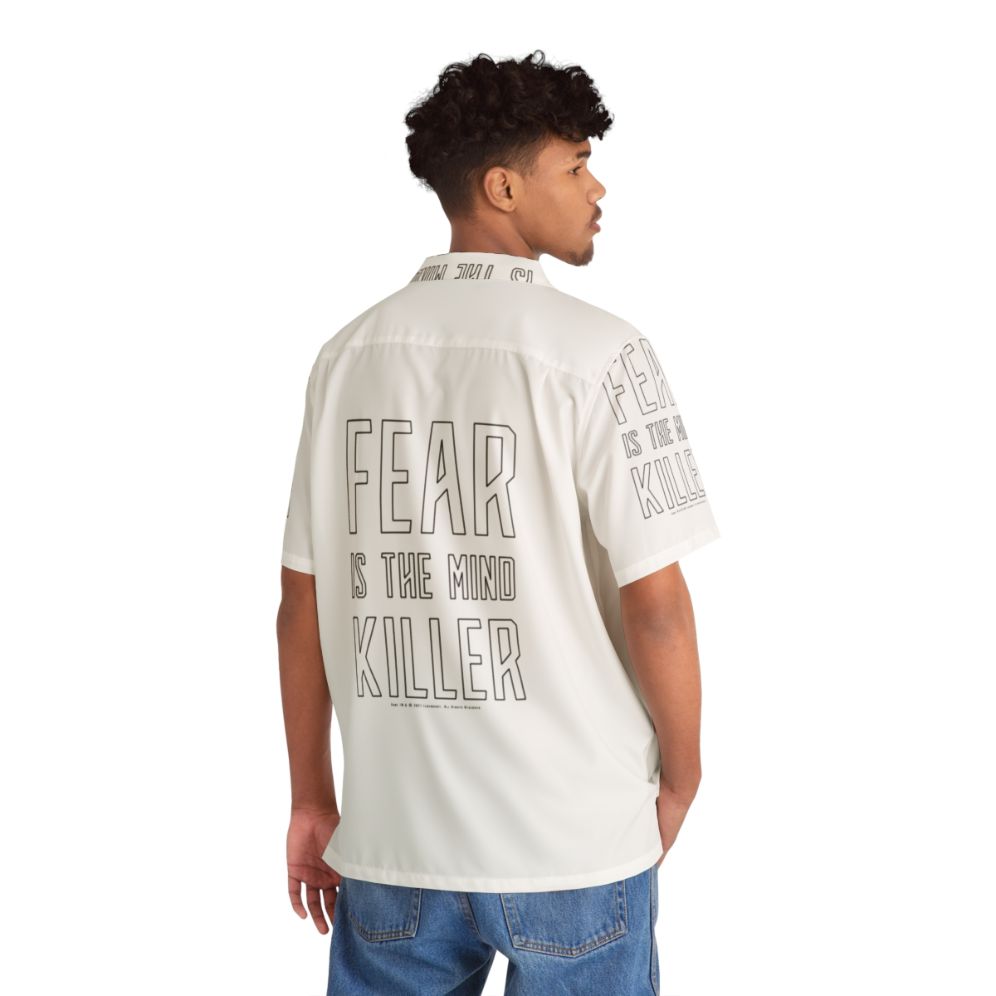 Dune-inspired white Hawaiian shirt with Dune movie graphics - People Back