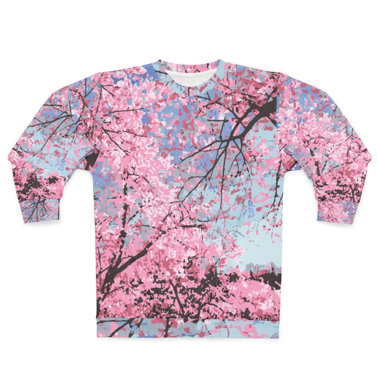 Cherry blossom sweatshirt with pink and white floral design