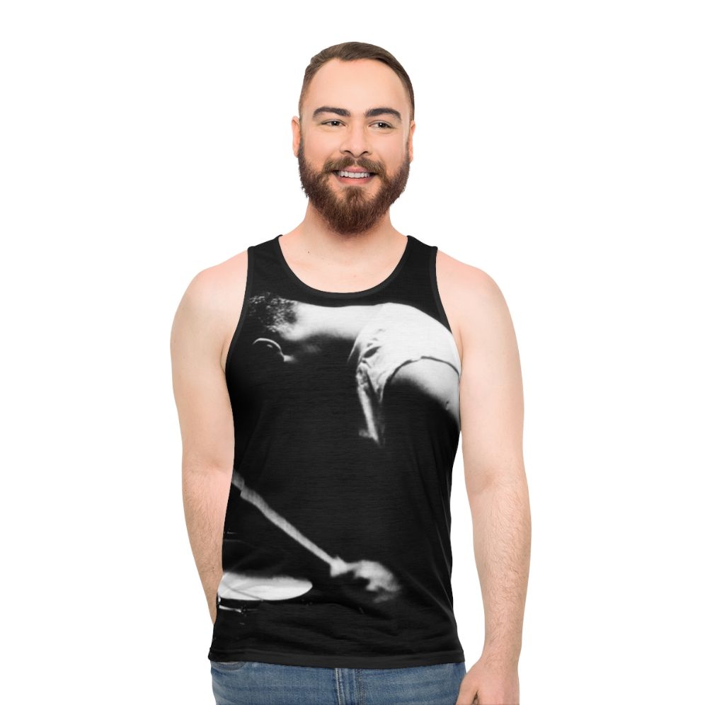 Drummer Unisex Tank Top featuring U2 Silhouette Art - men