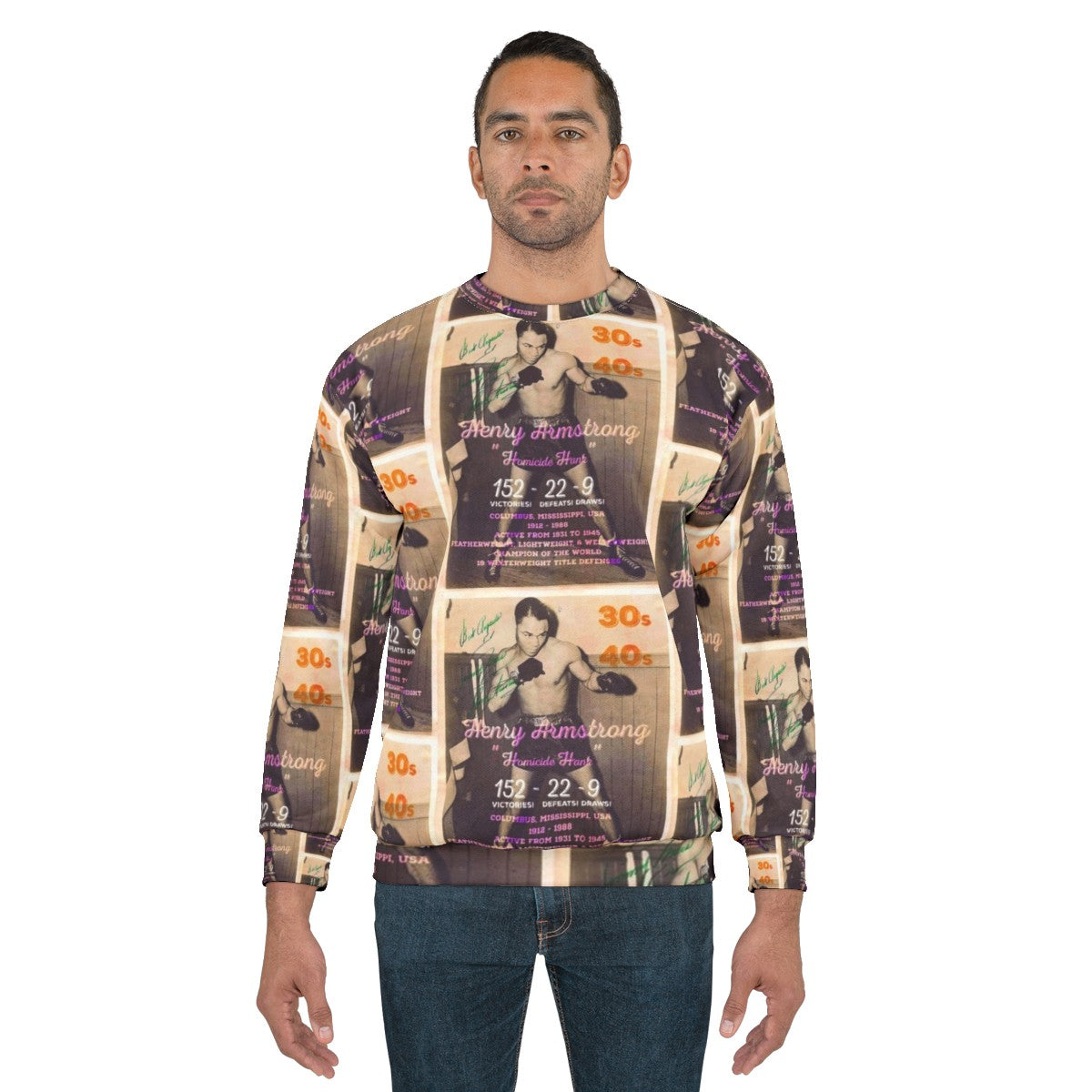 Vintage Boxing Sweatshirt featuring Hank "Homicide" design - men