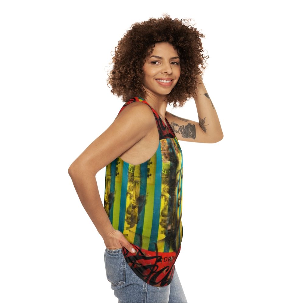 Striped Marilyn Monroe Unisex Tank Top - women side