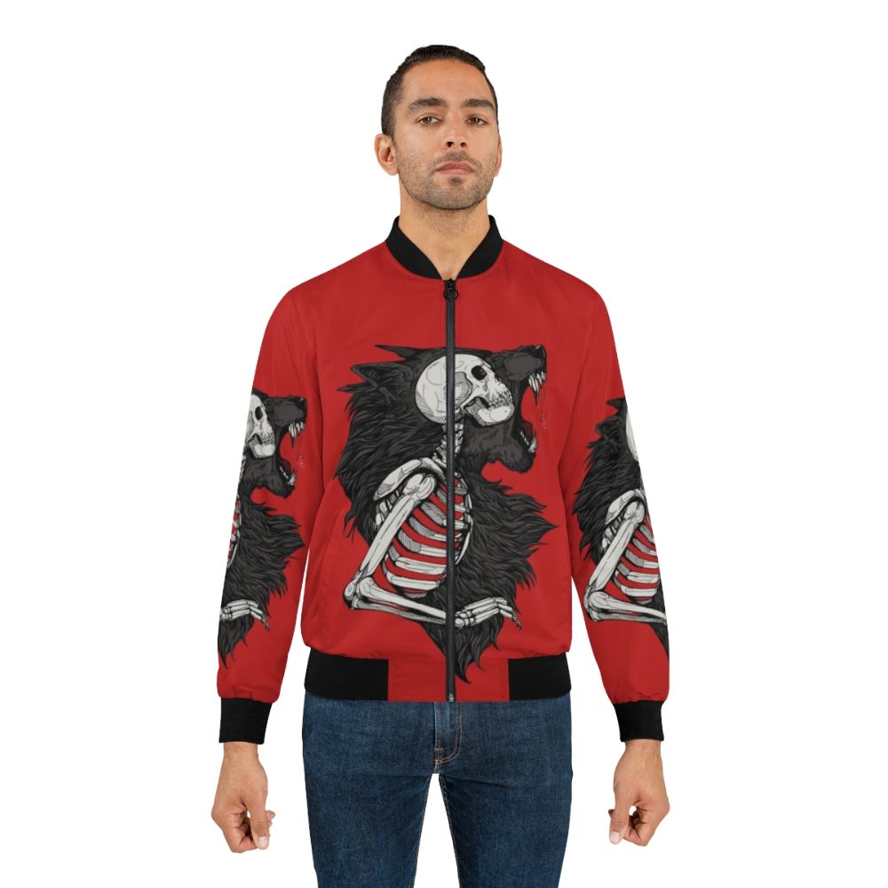 Werewolf-themed bomber jacket with gothic horror design elements - Lifestyle