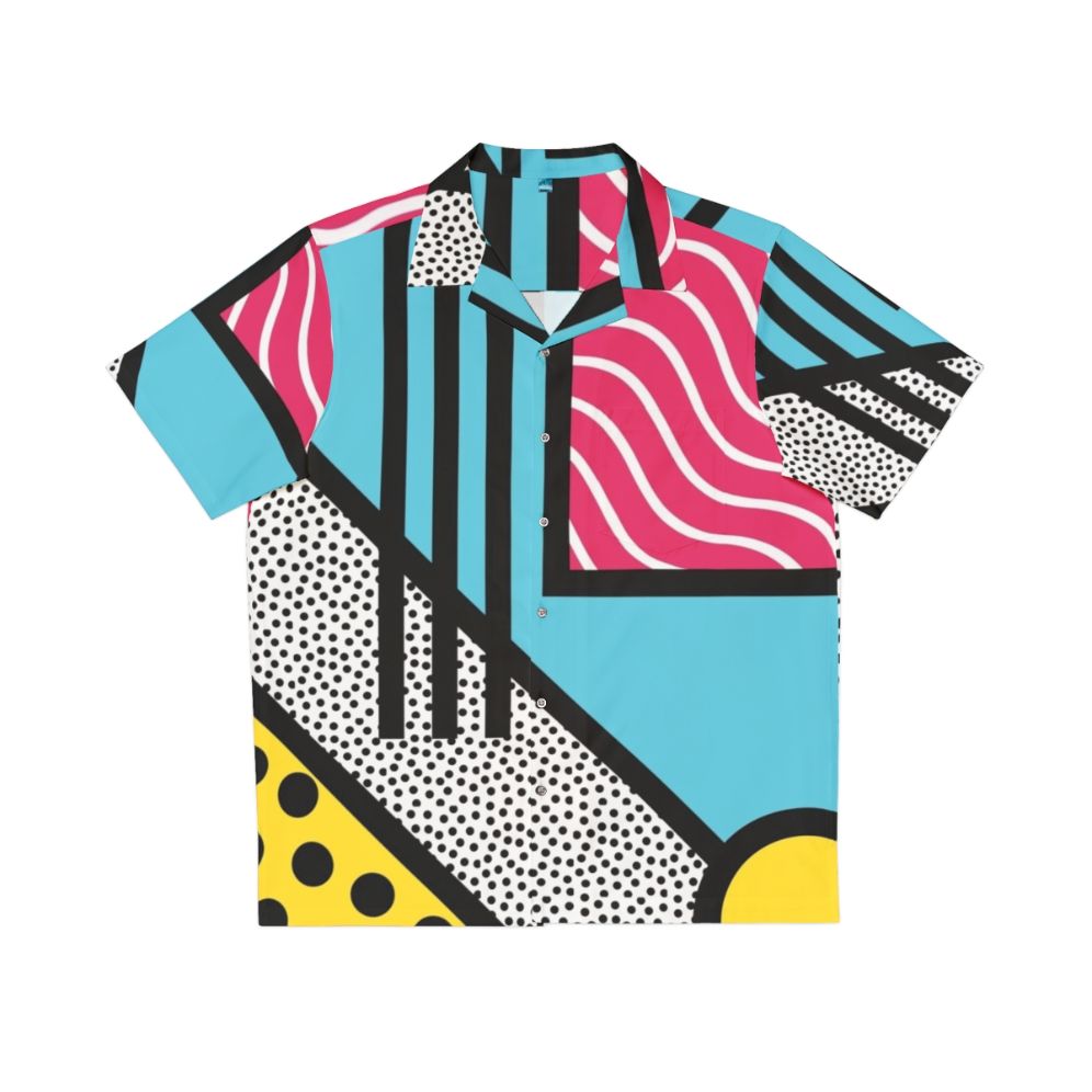 Abstract 80s Memphis pop art style graphics Hawaiian shirt