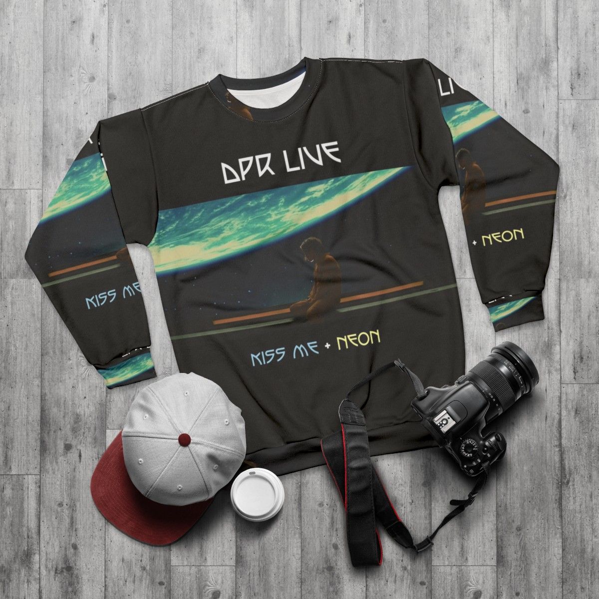 DPR Live Neon Kpop Sweatshirt - flat lay