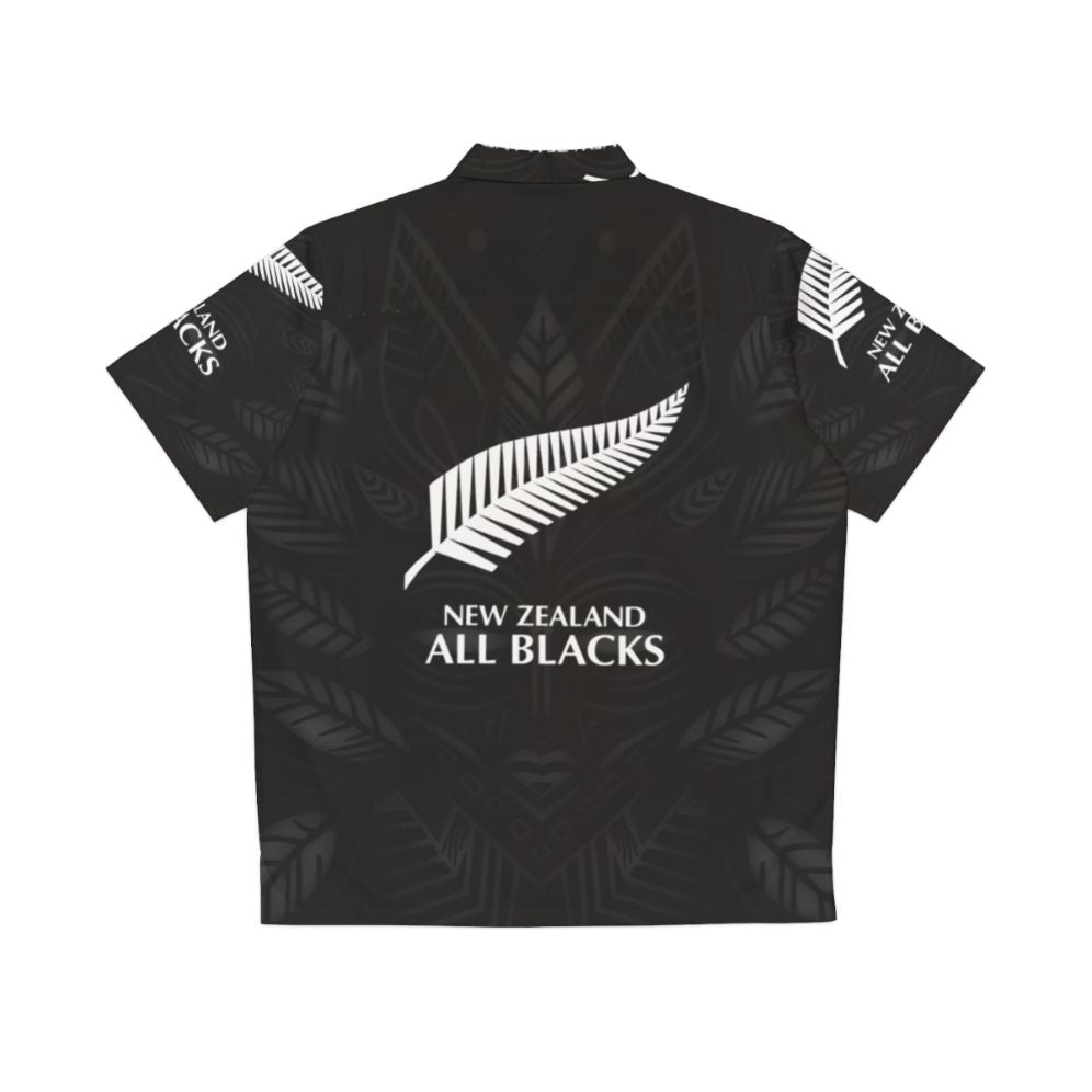 All Blacks Haka Hawaiian Shirt with rugby players performing the traditional Maori war dance - Back