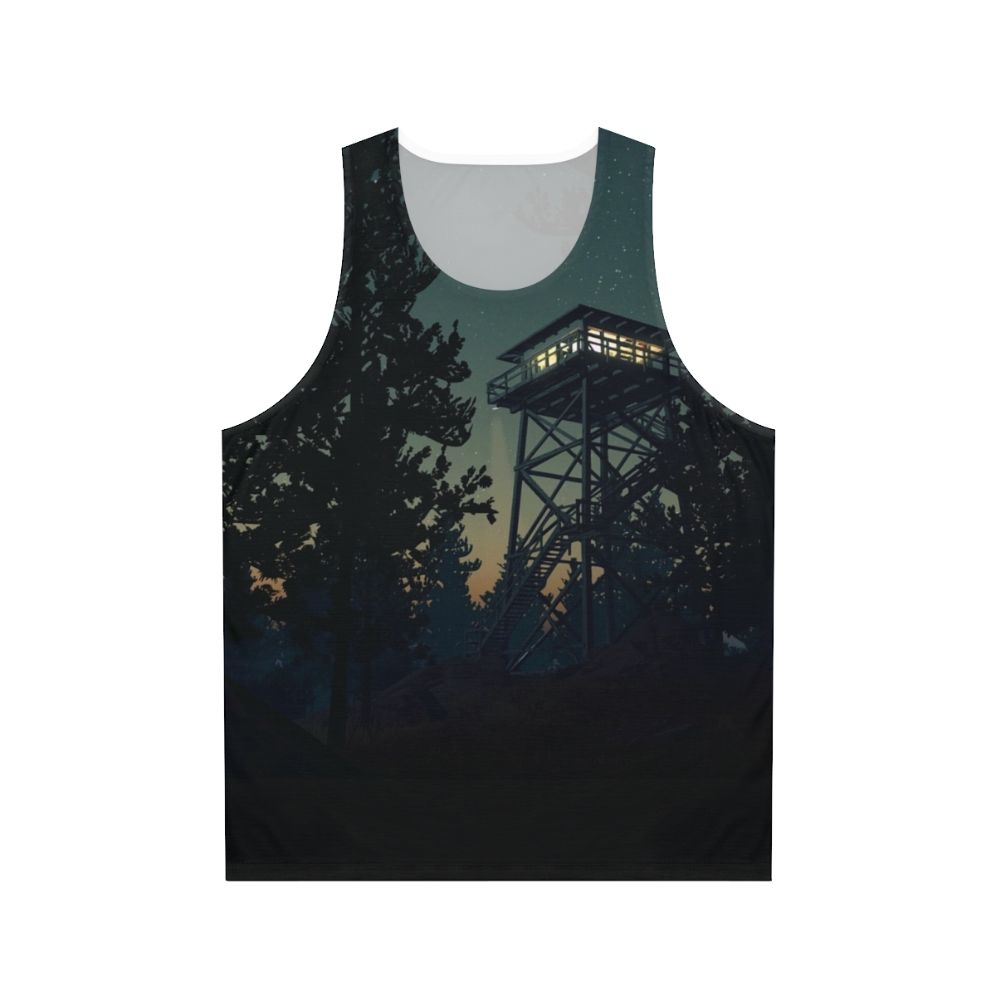 Firewatch 4K minimalist art design unisex tank top