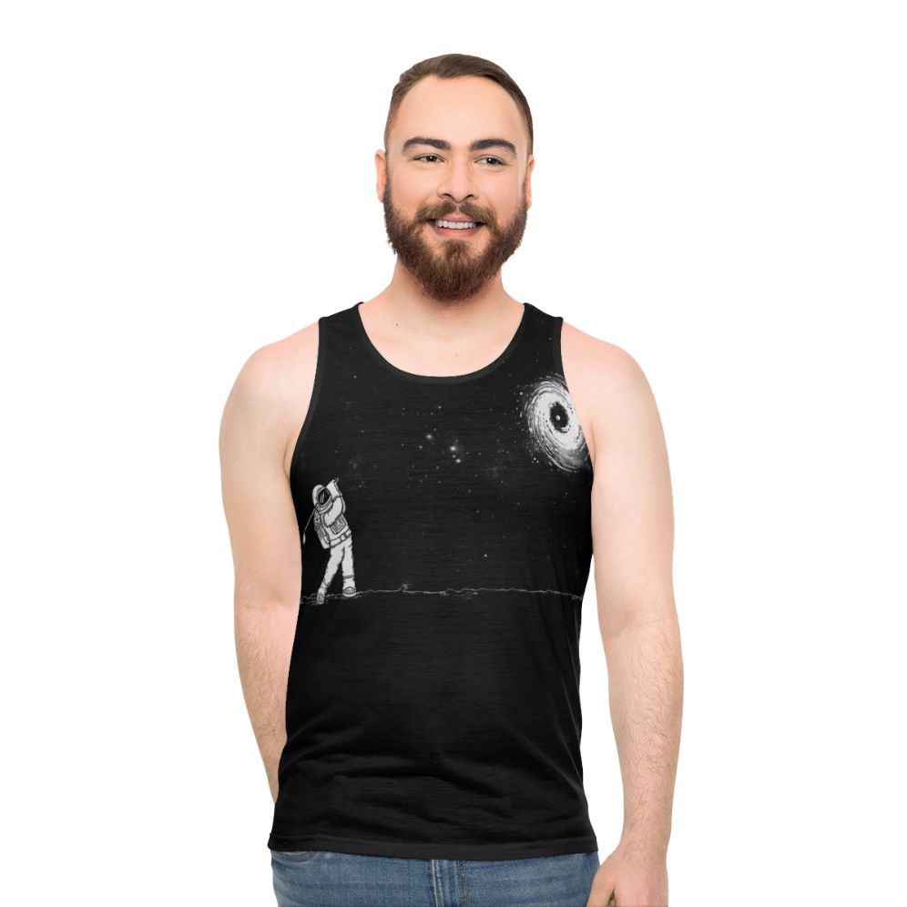 Black hole in one unisex tank top - men