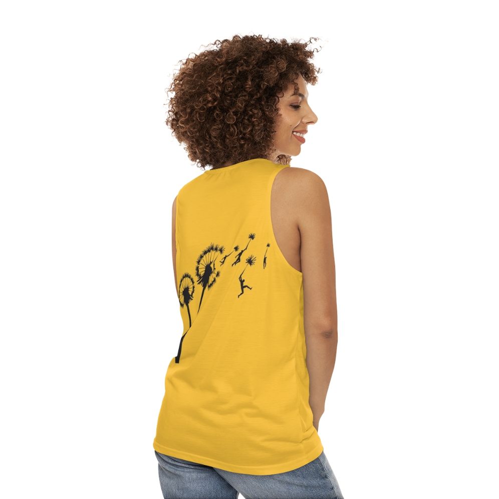 Dandelion people flight unisex tank top - women back