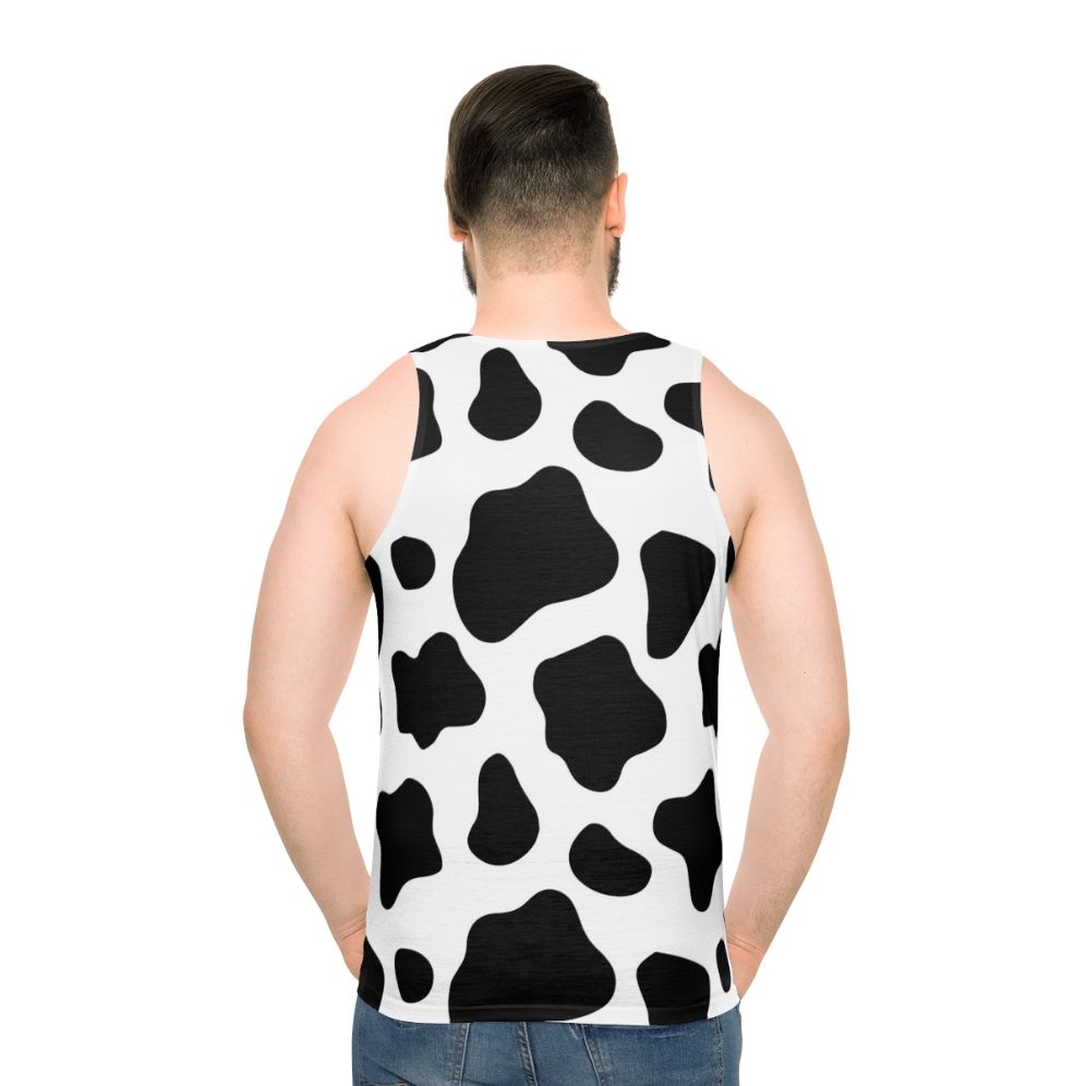 Cow Spots Pattern Unisex Tank Top - men back