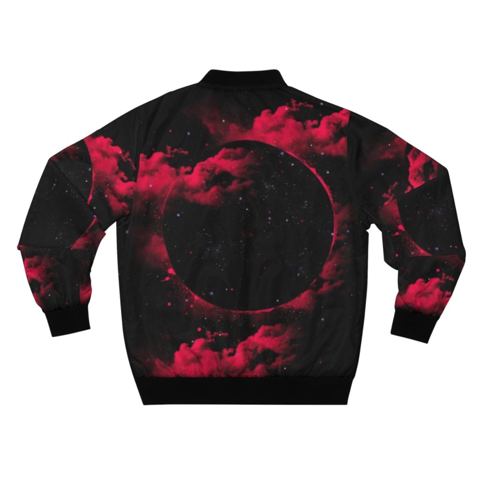 Black hole bomber jacket featuring a cosmic, space-inspired design - Back