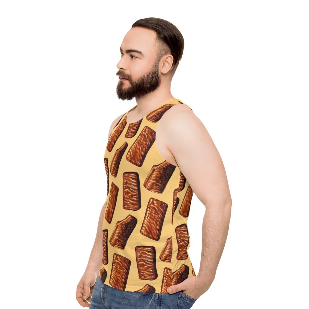 Unisex tank top with Australian Tim Tam biscuit pattern - men side