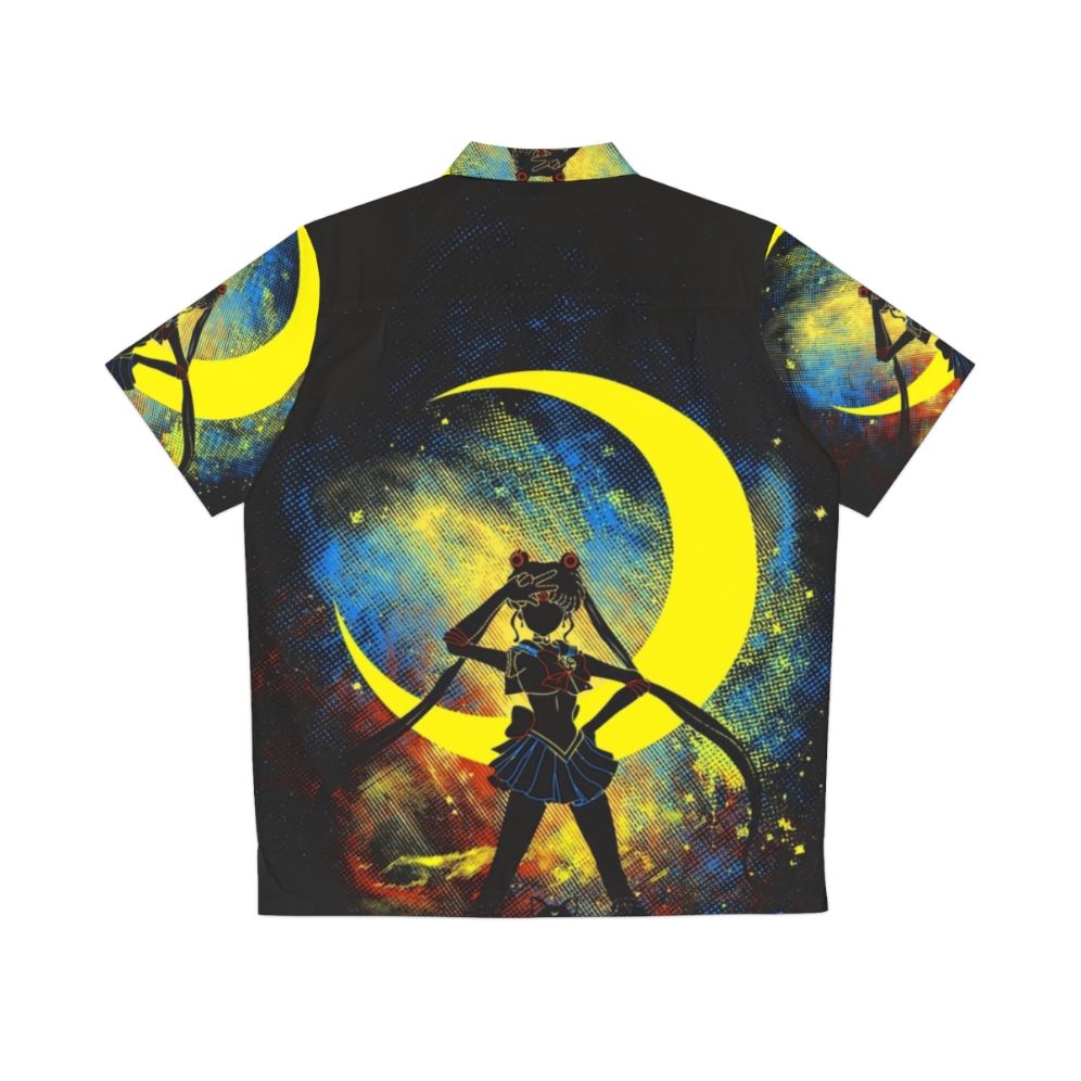 Celestial Moon Art Hawaiian Shirt - Back