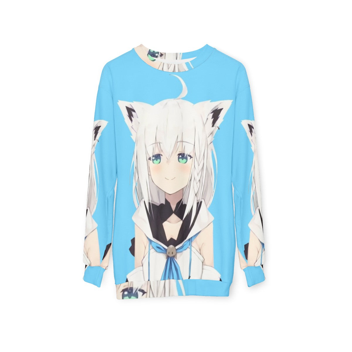 Hololive Shirakami Fubuki Smug Anime Sweatshirt - hanging