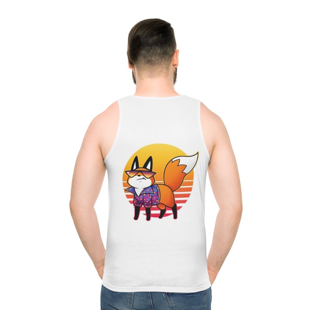 Vaporwave Cute Fox Unisex Tank Top - men back