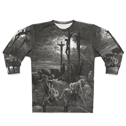 Vintage crucifixion illustration sweatshirt