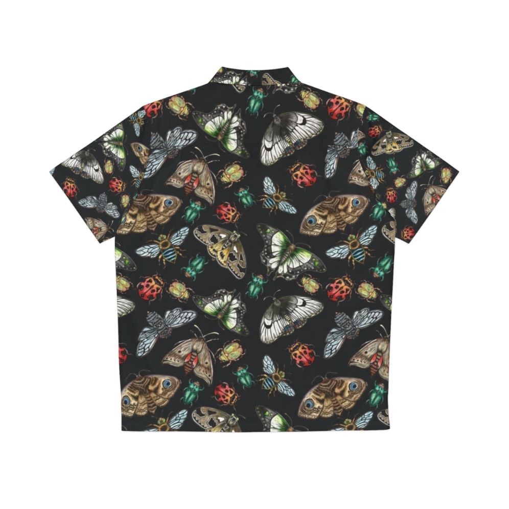 Lino print Hawaiian shirt with bugs, insects, and native Australian wildlife - Back