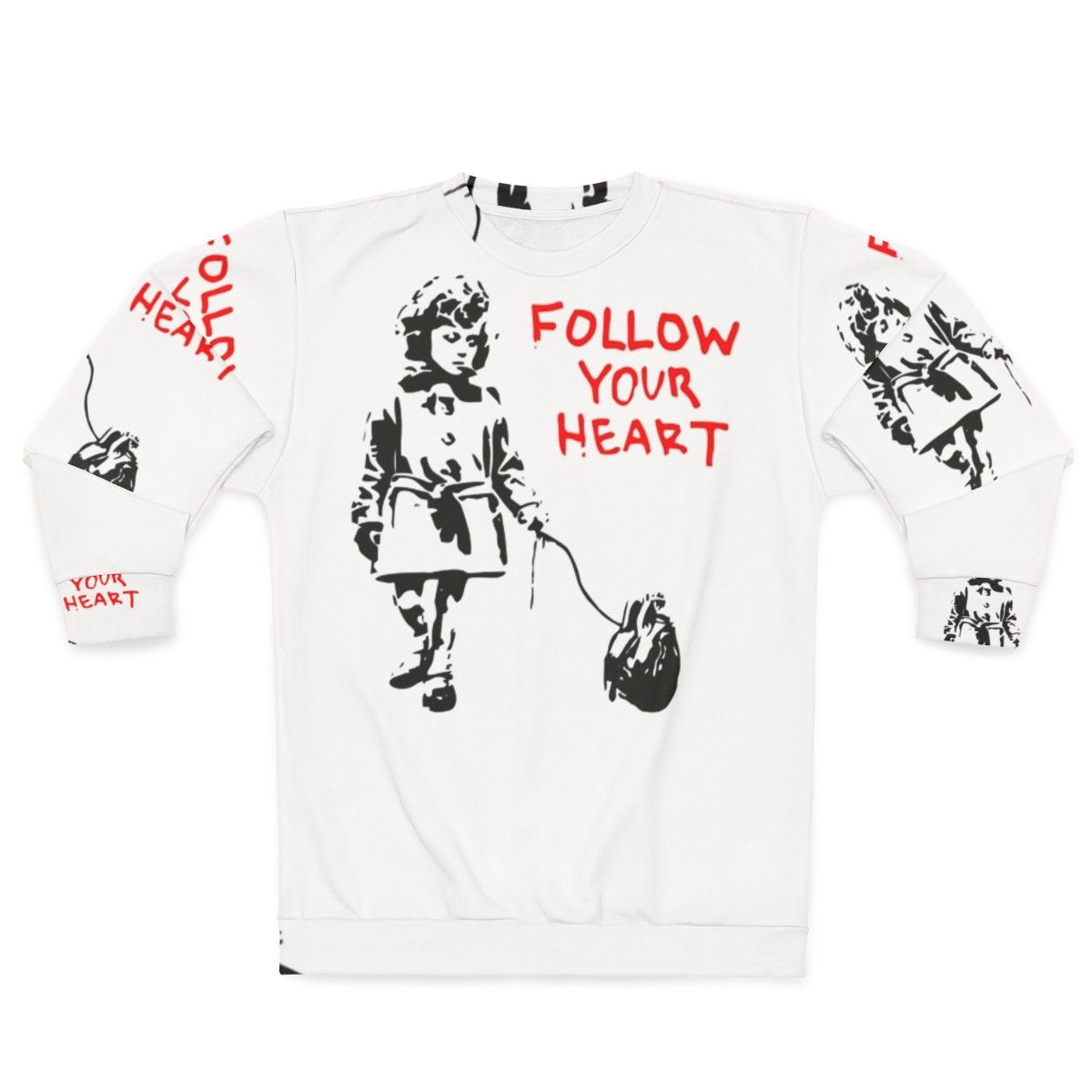 Banksy "Follow Your Heart" Sweatshirt featuring iconic street art design