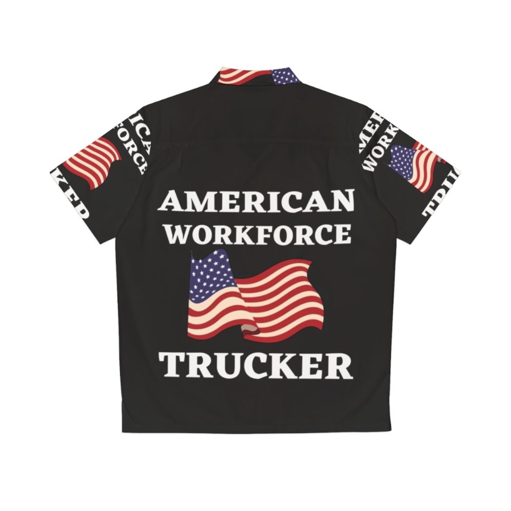 American Patriotic Trucker Hawaiian Shirt - Back