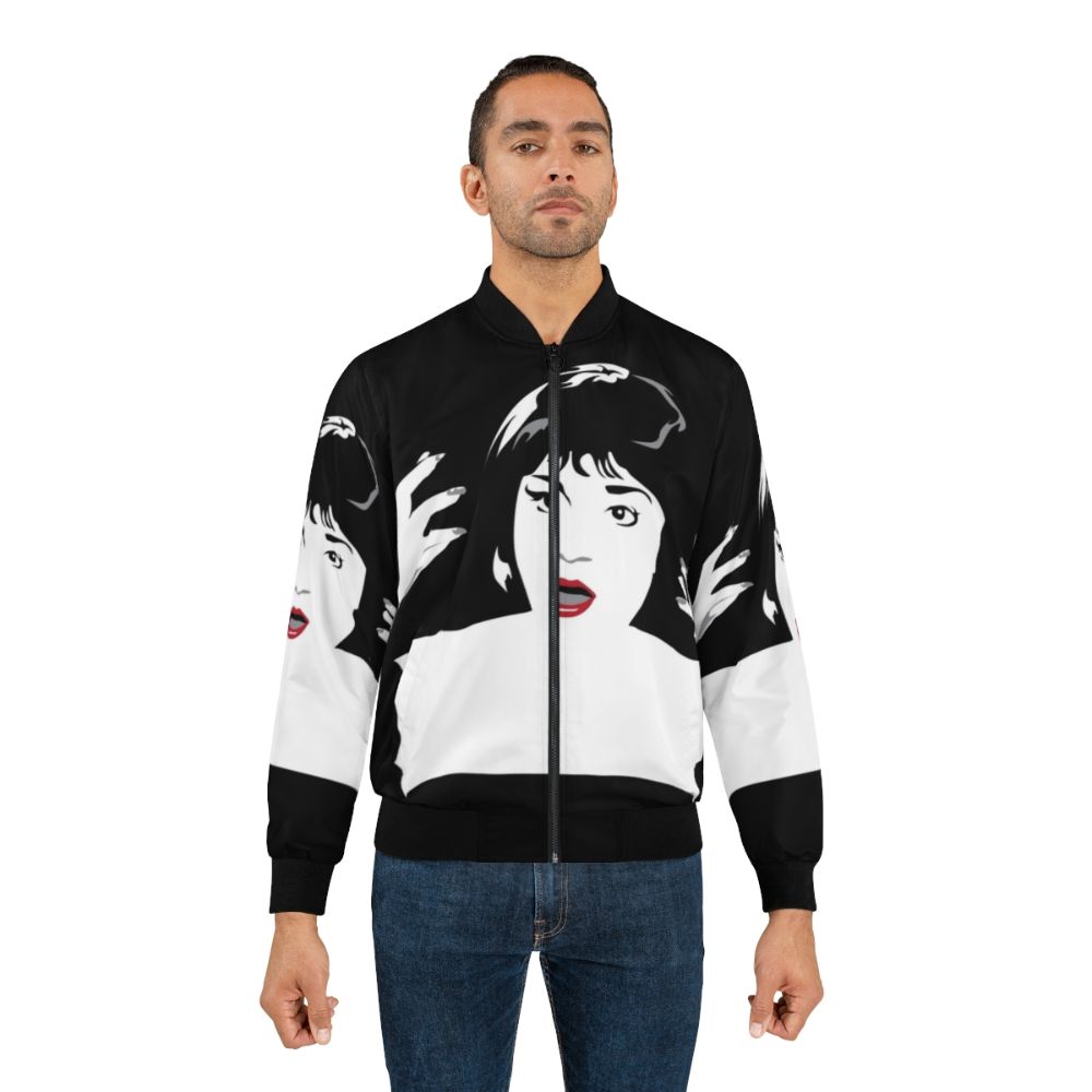 Flames On The Side Bomber Jacket - Inspired by Clue Movie Quote with Madeline Kahn as Mrs. White - Lifestyle