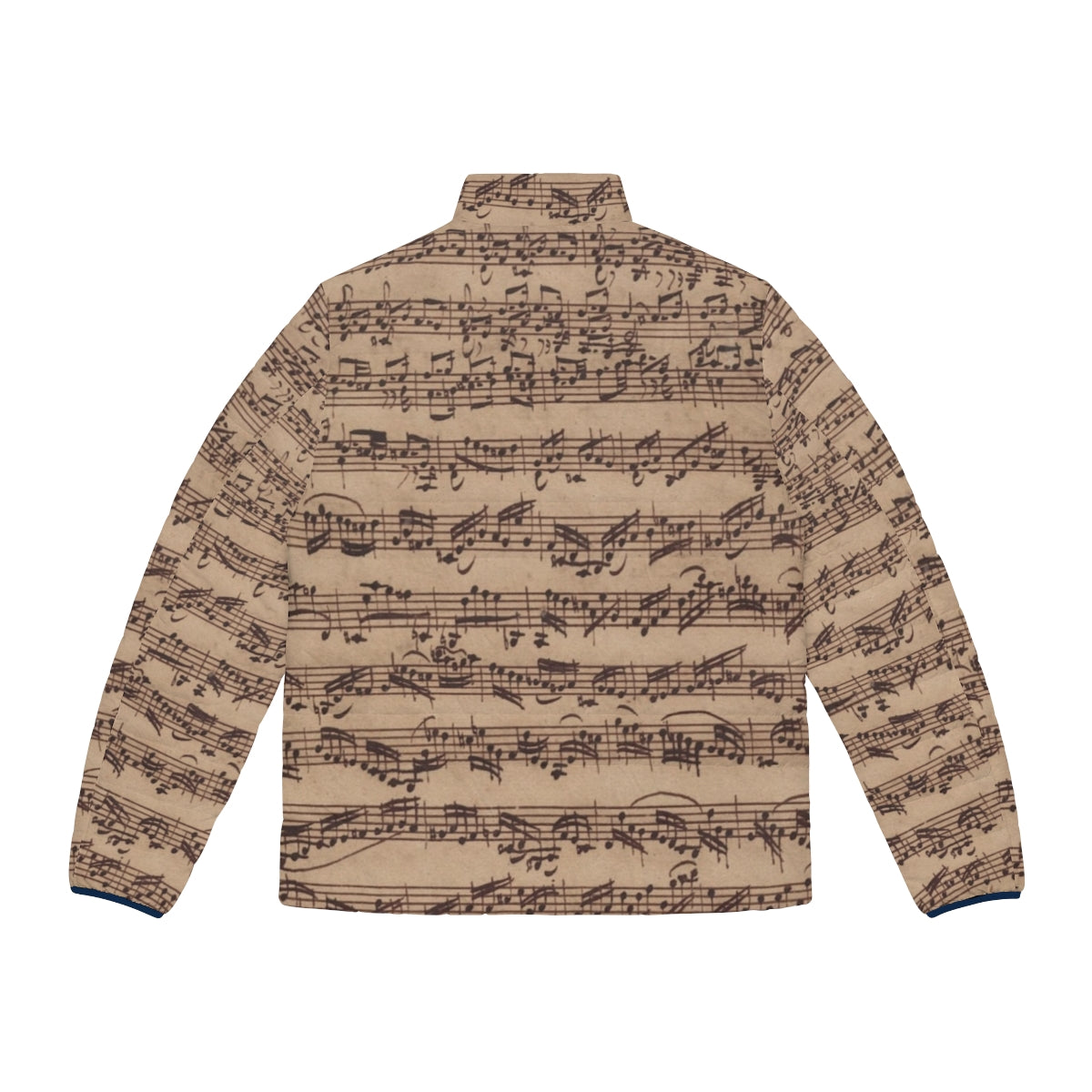 Bach Chaconne Puffer Jacket with classical music instruments - Back