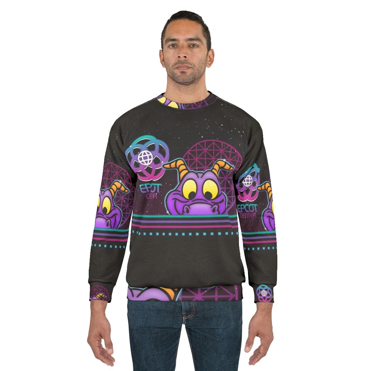 80s Glow Figment Disney Sweatshirt - men