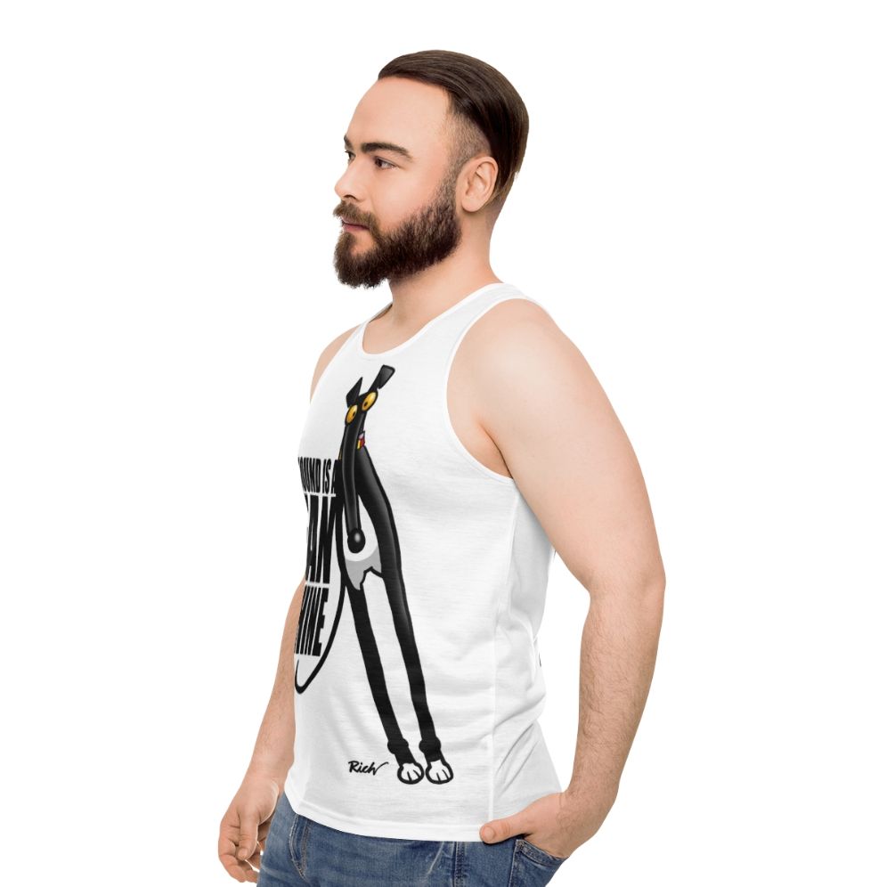 Unisex greyhound lover tank top - men side