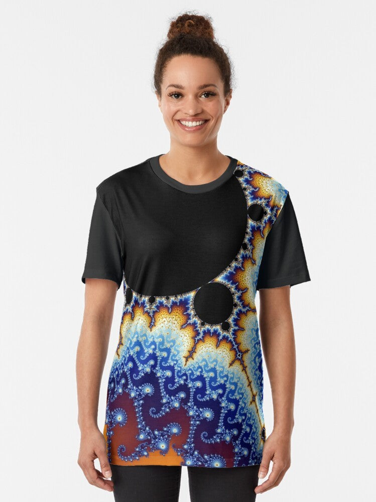 Colorful Mandelbrot set fractal pattern design on t-shirt - Women