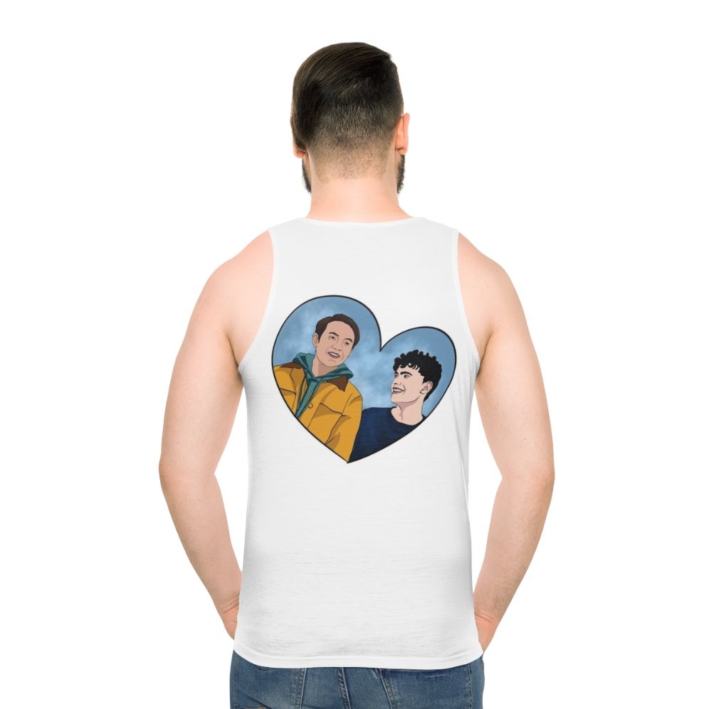 Heartstopper Nick and Charlie Unisex Tank Top - men back