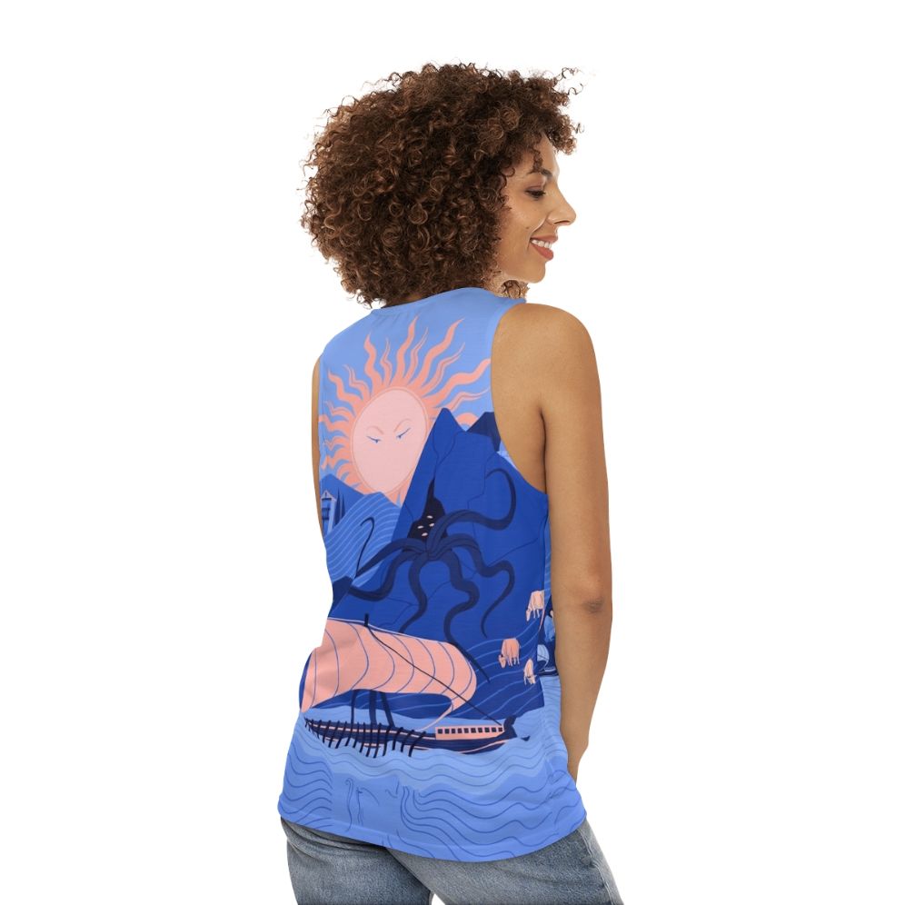 Odyssey unisex tank top featuring Greek mythology - women back