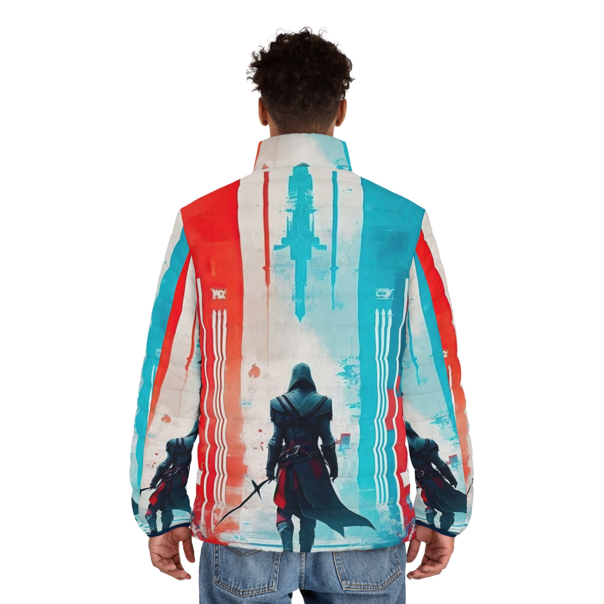 Assassins Creed Destiny Weaver Puffer Jacket - Gaming Puffer Jacket for Fans - men back