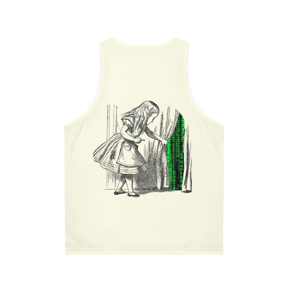 Follow the White Rabbit Matrix-Inspired Unisex Tank Top - Back