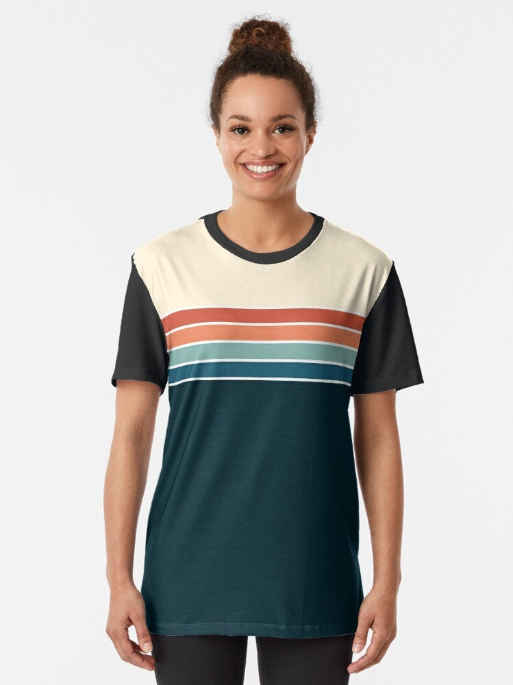 Vintage 70s retro stripes graphic t-shirt - Women