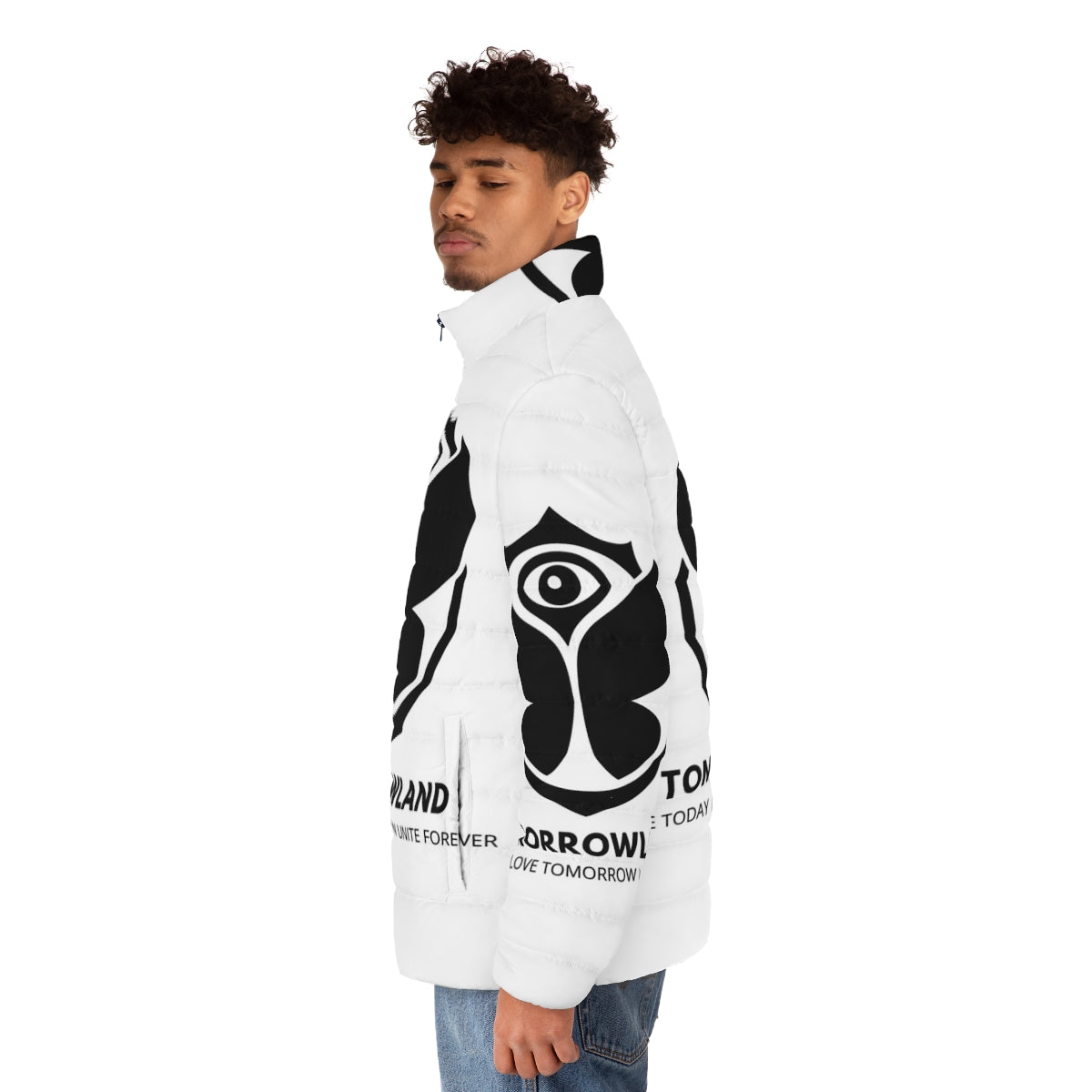 Tomorrowland Music Puffer Jacket with EDM Festival Inspired Design - men side left