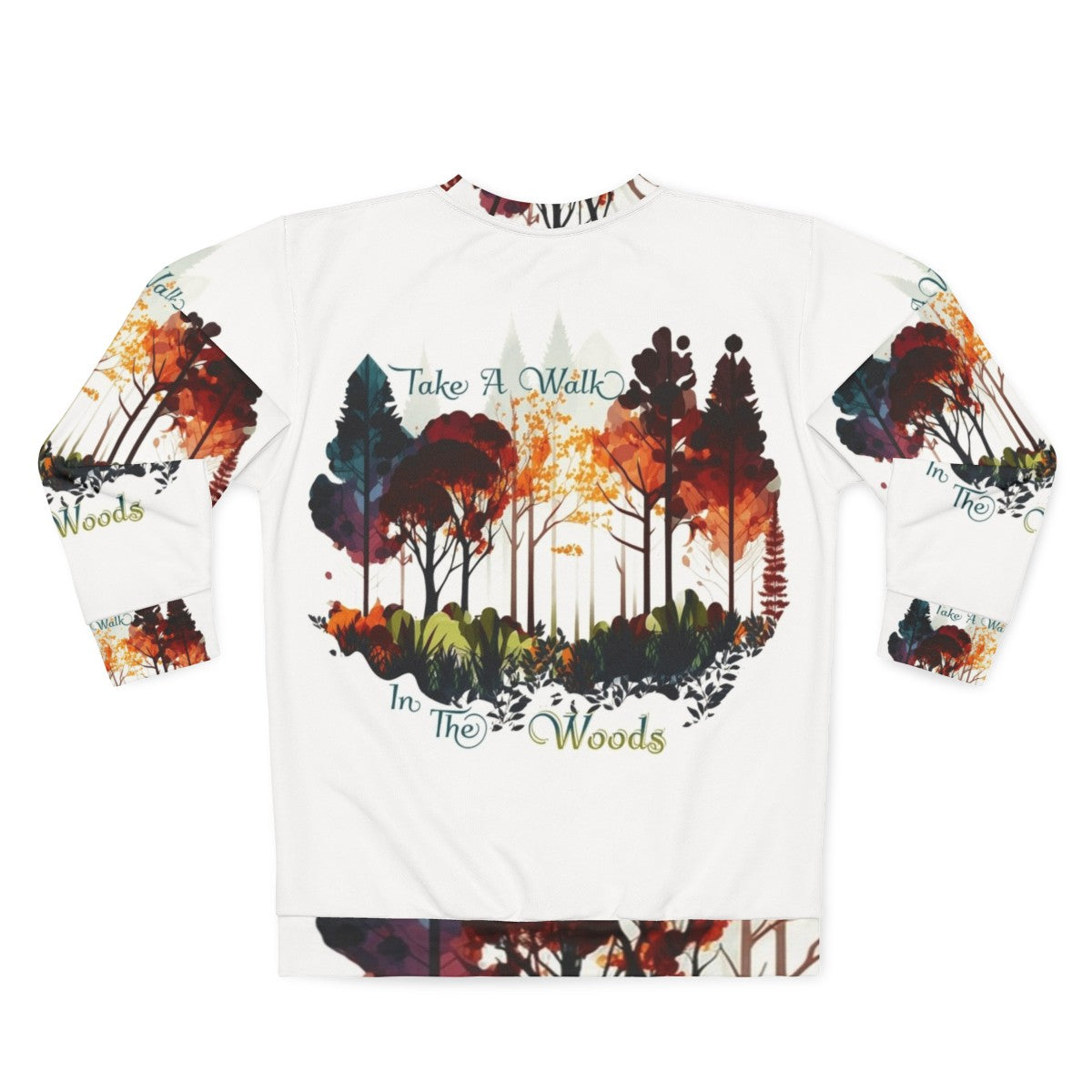 Take a Walk Through Nature Sweatshirt with Colorful Fall Foliage - Back