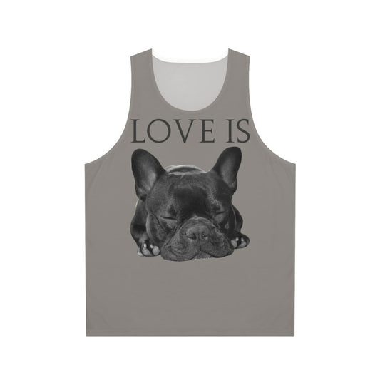 Unisex tank top with a cute French bulldog design