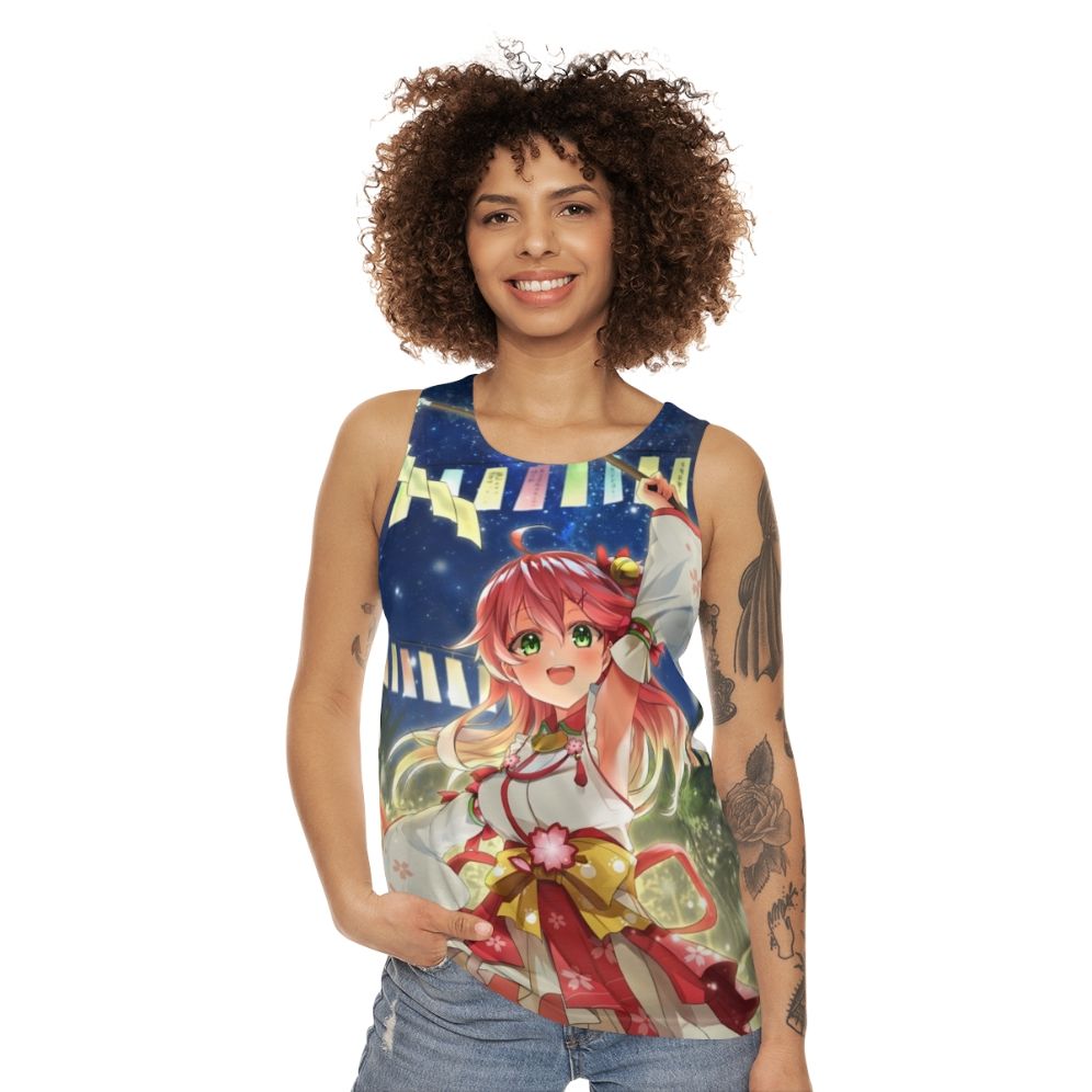 Sakura Miko Tanabata Unisex Anime Tank Top - women