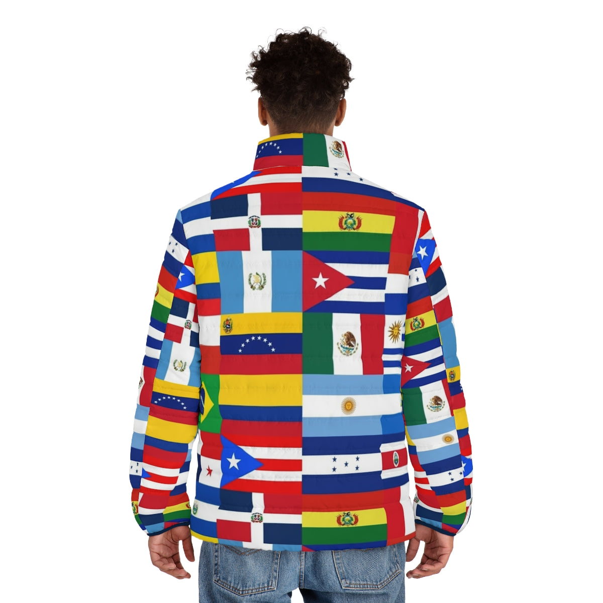 Flags of Latin America Puffer Jacket - men back