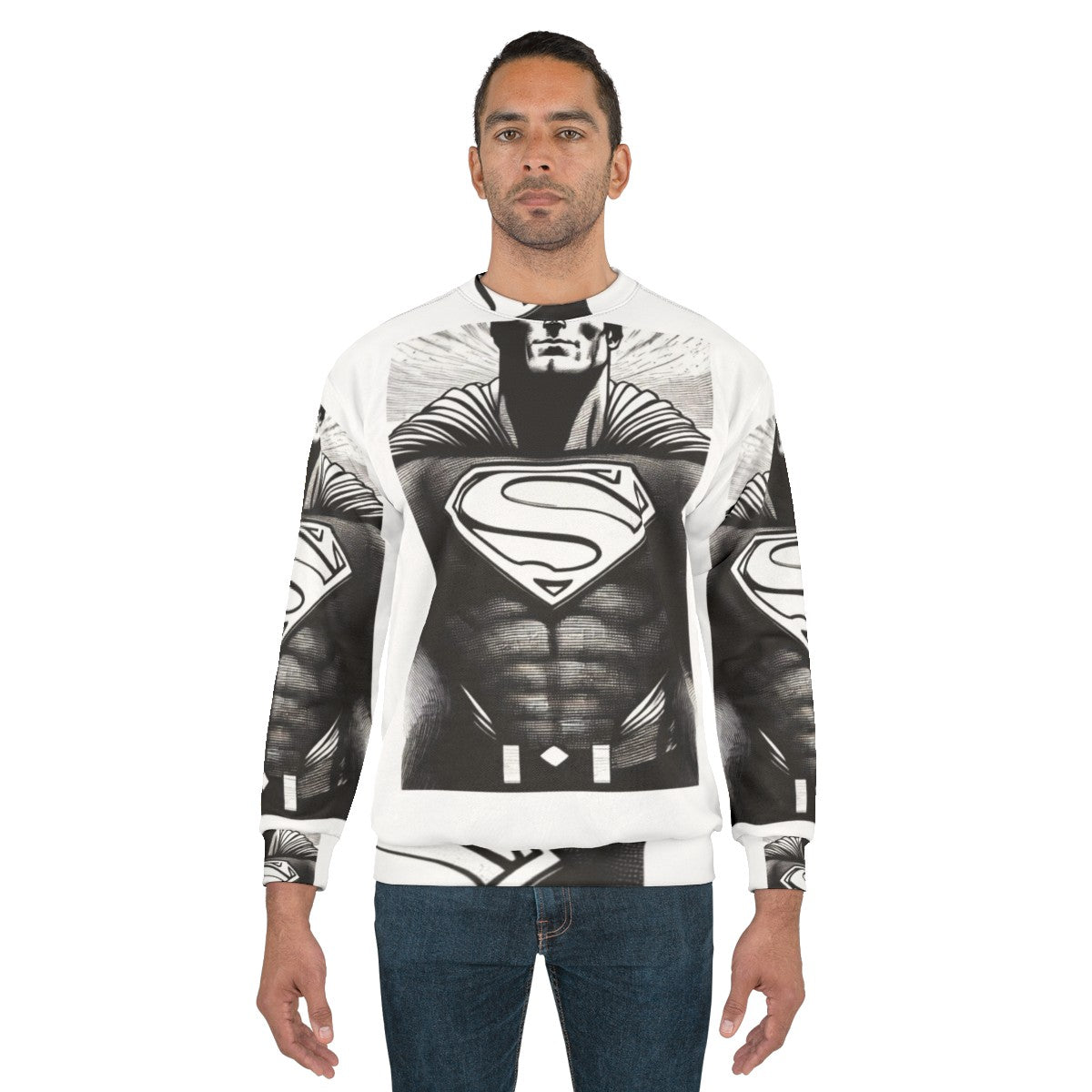 Superhero Sweatshirt featuring a vibrant superhero design - men