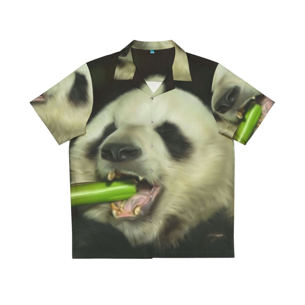 Panda Hawaiian Shirt with Cute Bamboo and Wildlife Design