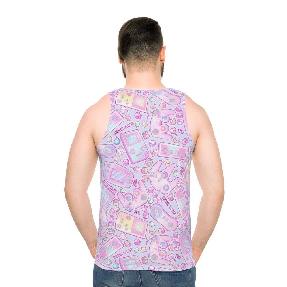 Retro nintendo gaming pastel aesthetic tank top - men back