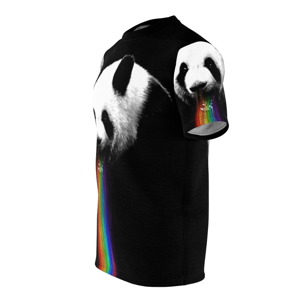 Colorful graphic t-shirt featuring a panda design with vibrant colors and patterns - men left