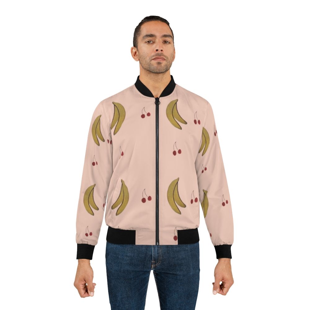 French Canadian-inspired women's bomber jacket in pink pattern - Lifestyle