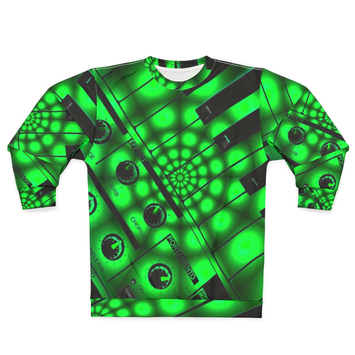 Synthesizer keyboard sweatshirt with electronic music design