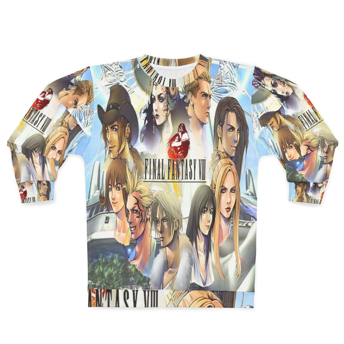 Final Fantasy VIII Sweatshirt featuring iconic characters and imagery from the beloved JRPG game