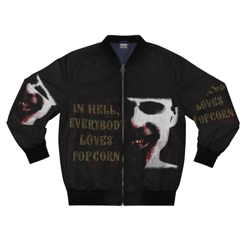 Doom Head bomber jacket featuring a graphic inspired by Rob Zombie's horror movies