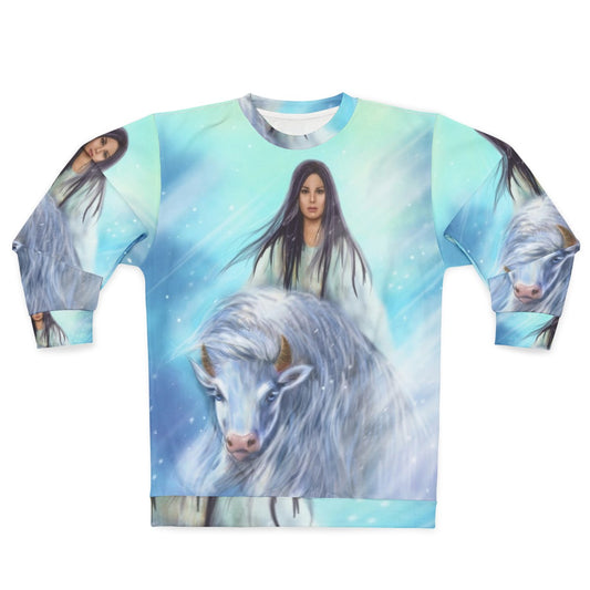 White Buffalo Calf Woman Sweatshirt - Legendary Native American Figure