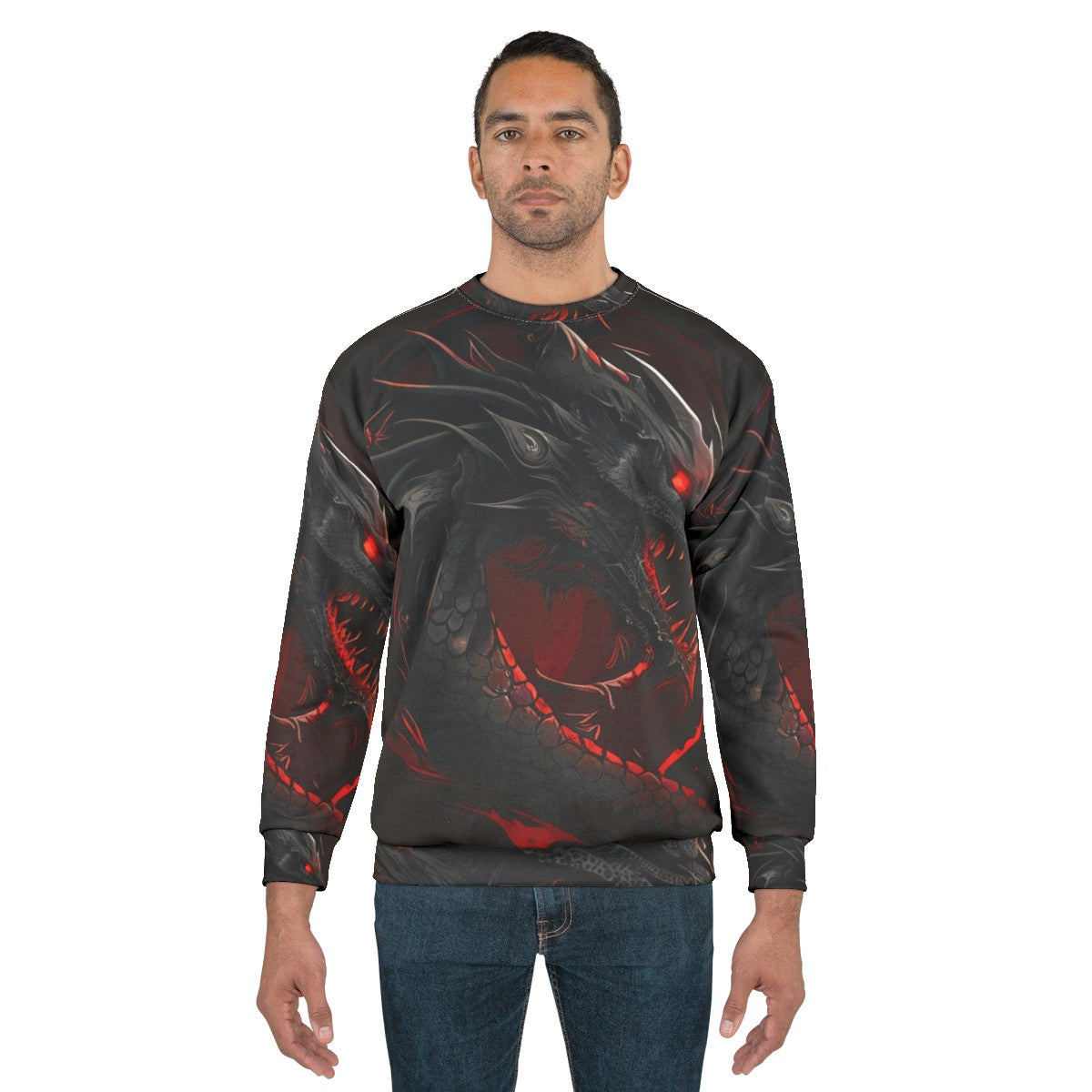 Enchanting Dragon Sweatshirt with Mythical Creature Design - men