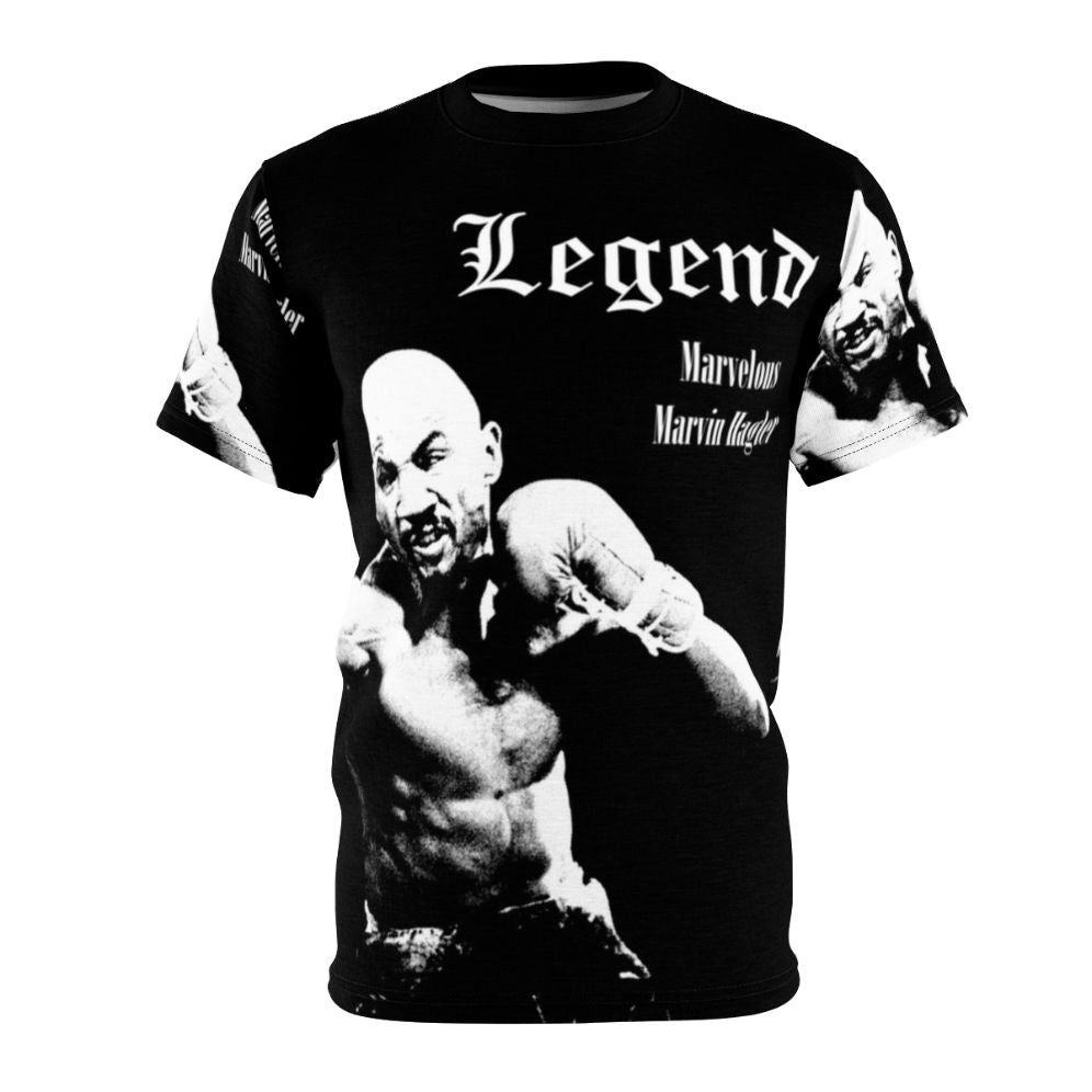 Marvelous Marvin Hagler, the legendary boxing champion, featured on a high-quality all-over-print t-shirt