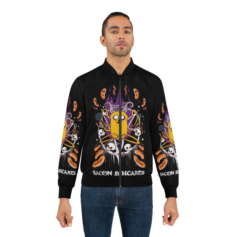 Bacon Pancakes Adventure Time Satanic Metal Bomber Jacket - Lifestyle